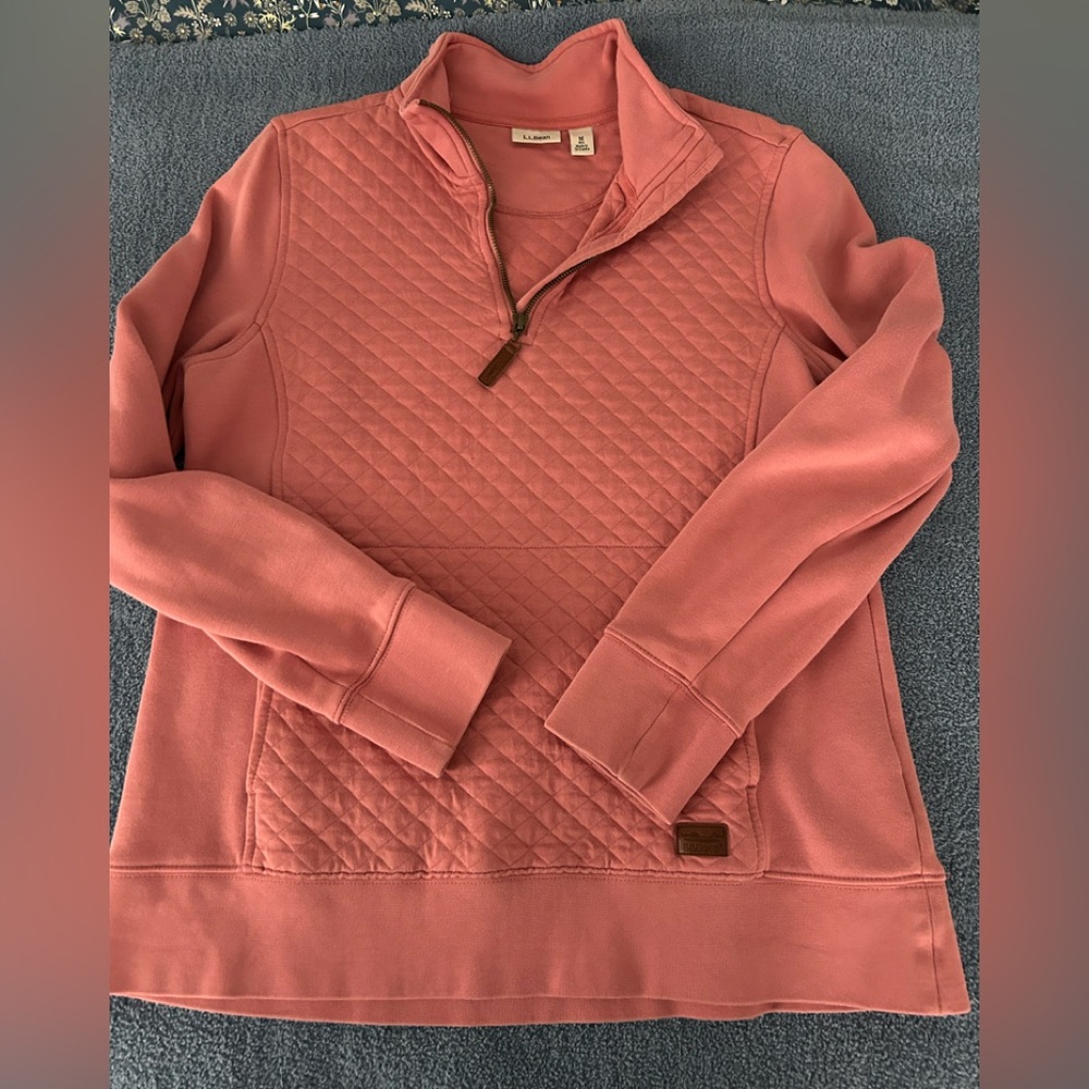 LL Bean Rose quilted zip-up